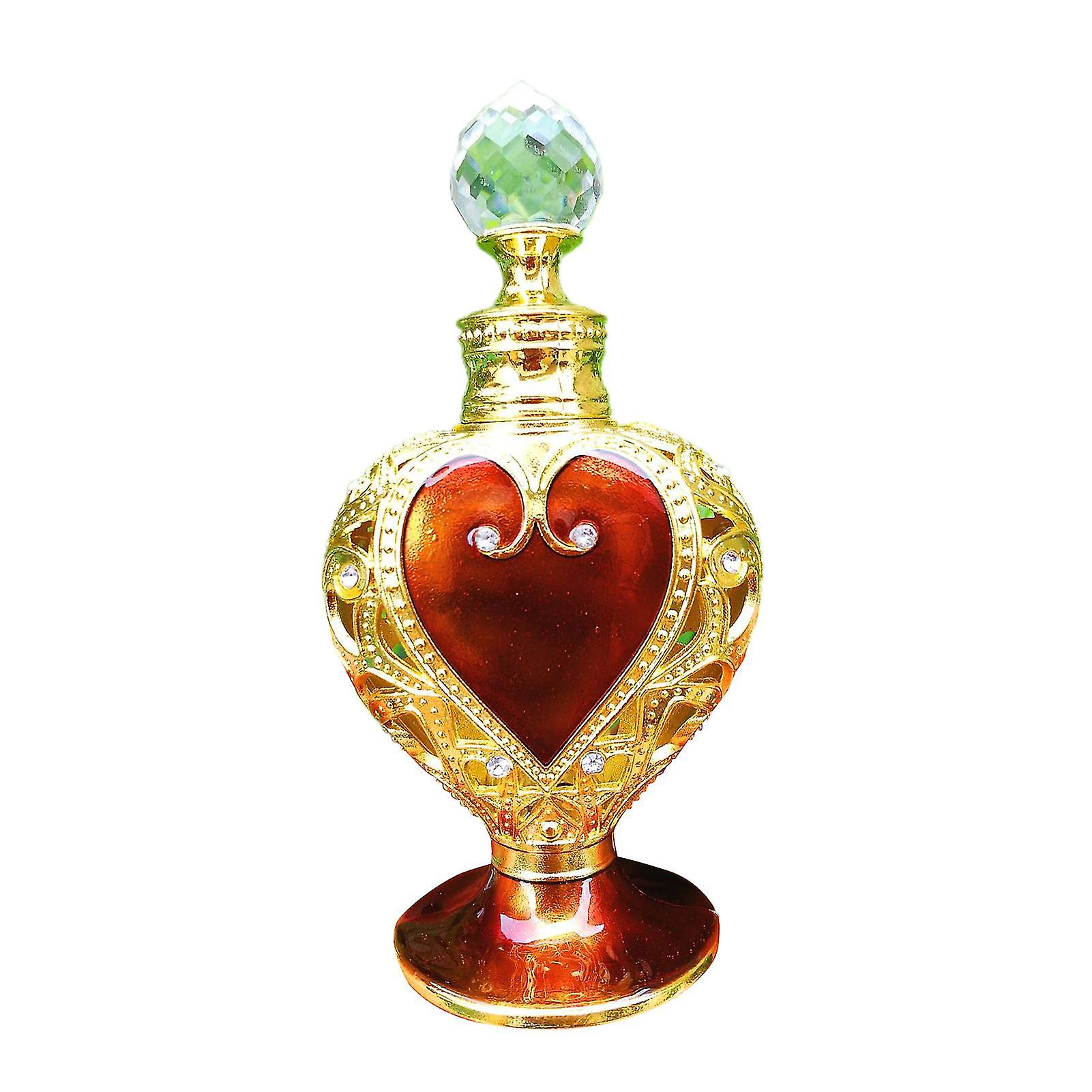 12ml Antik kärlek hjärta form eterisk oljeflaska Glas Reseförvaring Tom parfymflaska för utomhus