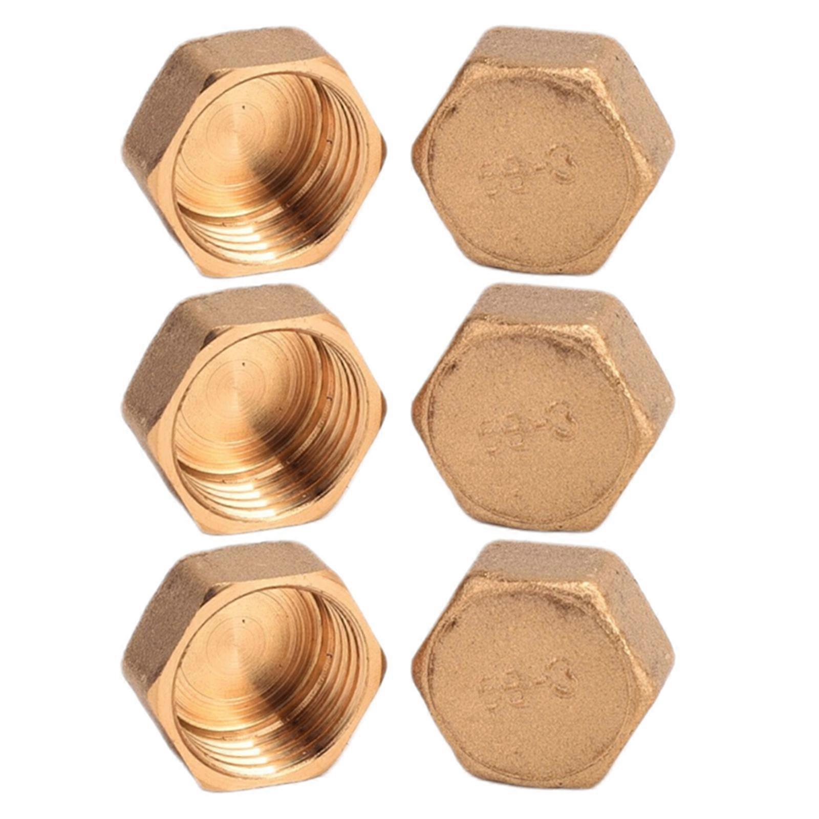 Pipe End Covers 1/2"/3/4"/1" Threaded Pipe End Seal Assortment Brass Caps Sealing Caps Pipe Caps Simple Installation Multicolor