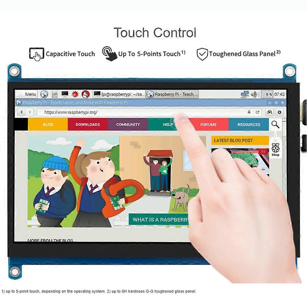 For Raspberry Pi 7inch QLED Quantum Dot Display, Capacitive Touch, 1024x600, Various Systems Support