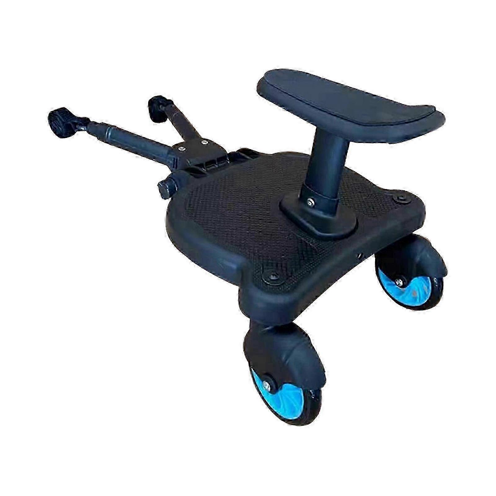 Stroller Board 2 in 1 Sit and Stand Stroller Ride Board with Detachable Seat Black