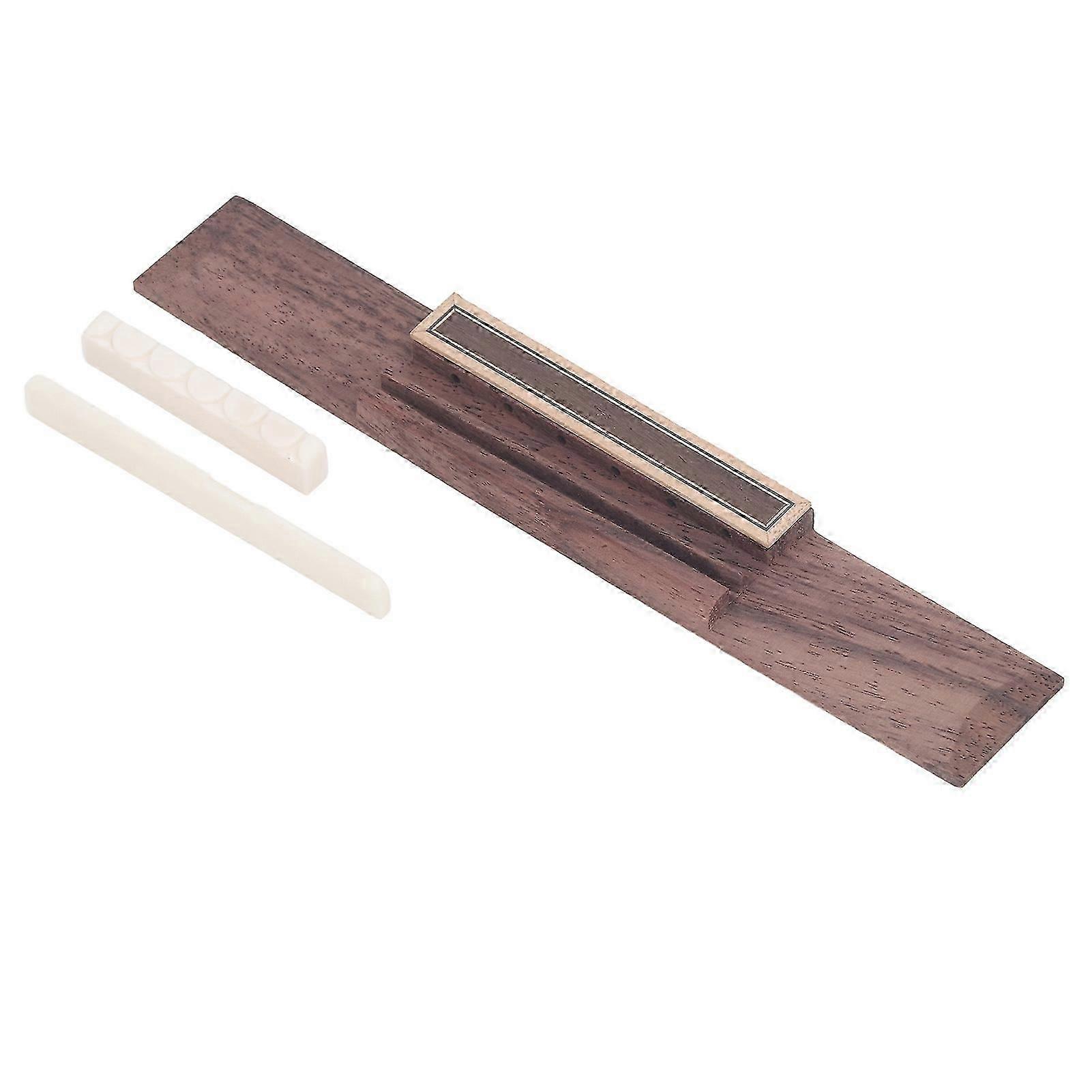 Gitarr Bridge Set Rosewood Klassisk akustisk gitarr stall ersättning med ben sadelmutter för övning prestanda