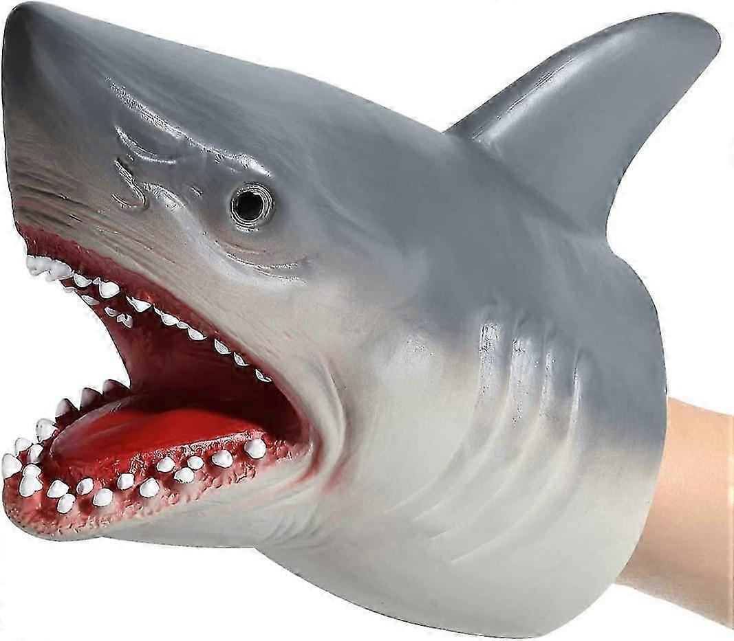 Shark Hand Puppet Realistic Soft Rubber Shark Toy for Kids Shark Head Glove Toy (A-5-F6)