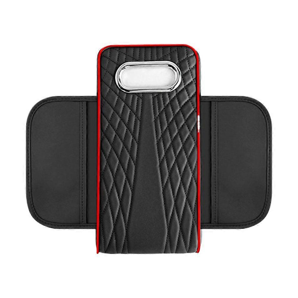 Car Armrest Cover Leather With Tissue Storage Memory Foam Height Pad Universal Auto Center Armrest Protective Cushion Support
