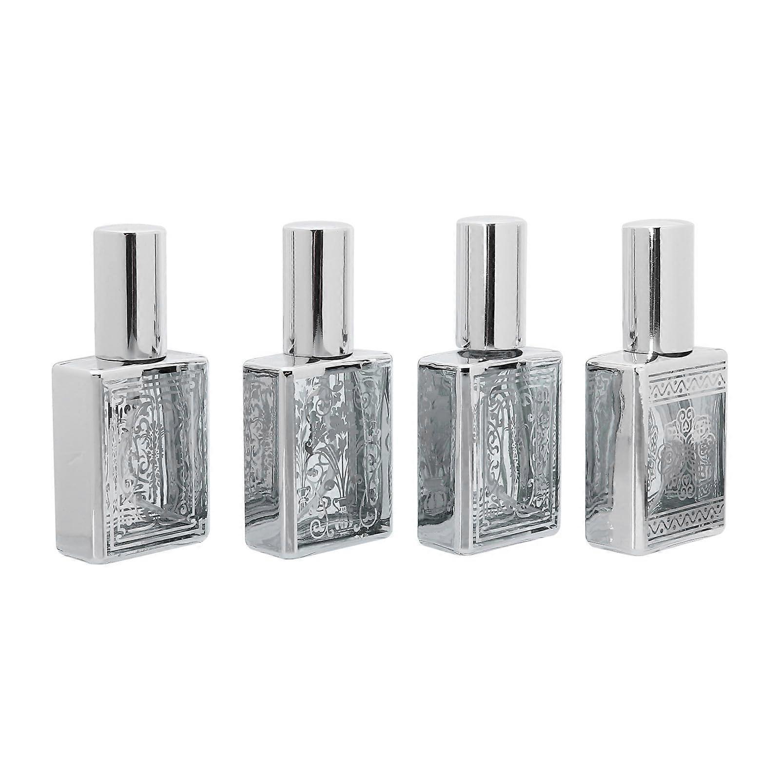 Portable Perfume Spray Bottle Set of 4 Refillable Glass Atomizers with Fine Mist for Travel and Oils