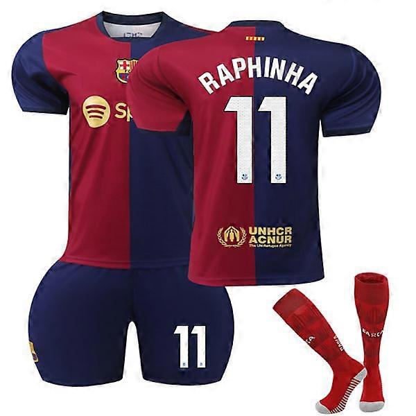 Maillot domicile du FC Barcelone 24-25, n° 11, Raphinha, taille L