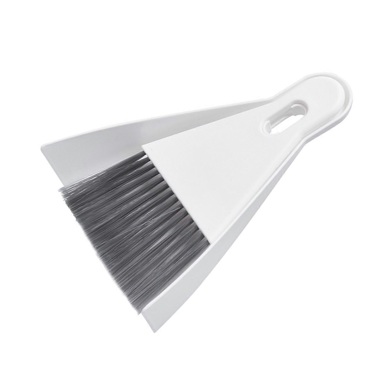 Dense Brush Dustpan Combination Modifiable Brush Space Saving Design Compact Desktop Broom And Dustpan Set  Dark Gray