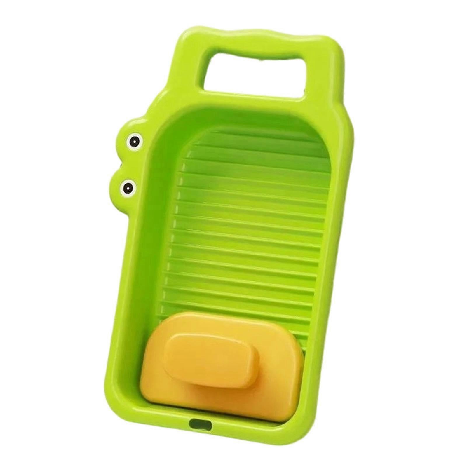 Mini Washboard Basin for Socks and Underwear with Fast Stain Removal Crocodile Design Green