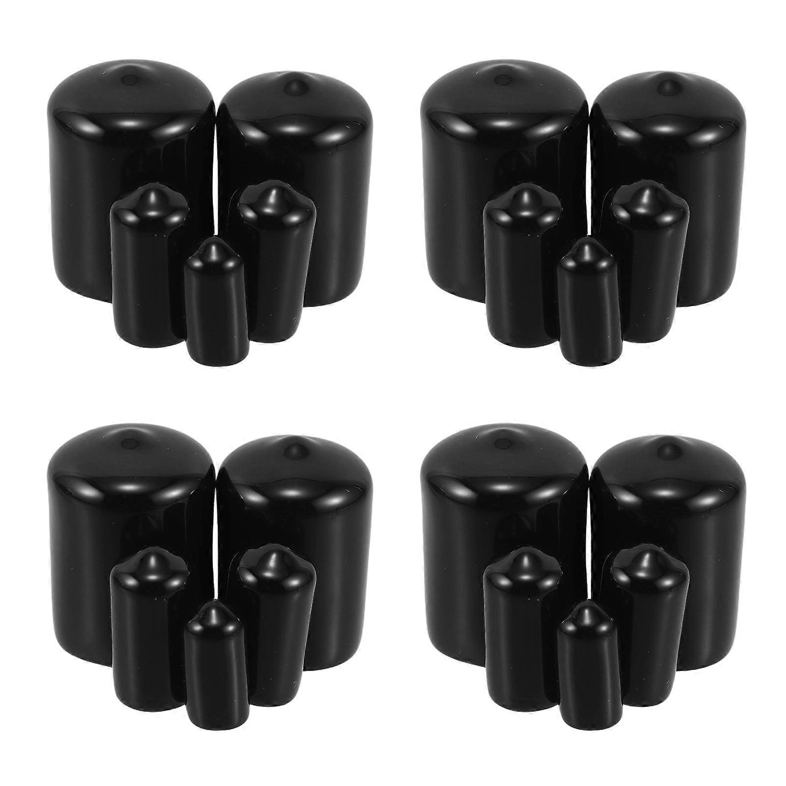 Black Rubber Screw Thread Caps for Screw Thread 48Pcs Protective Kit
