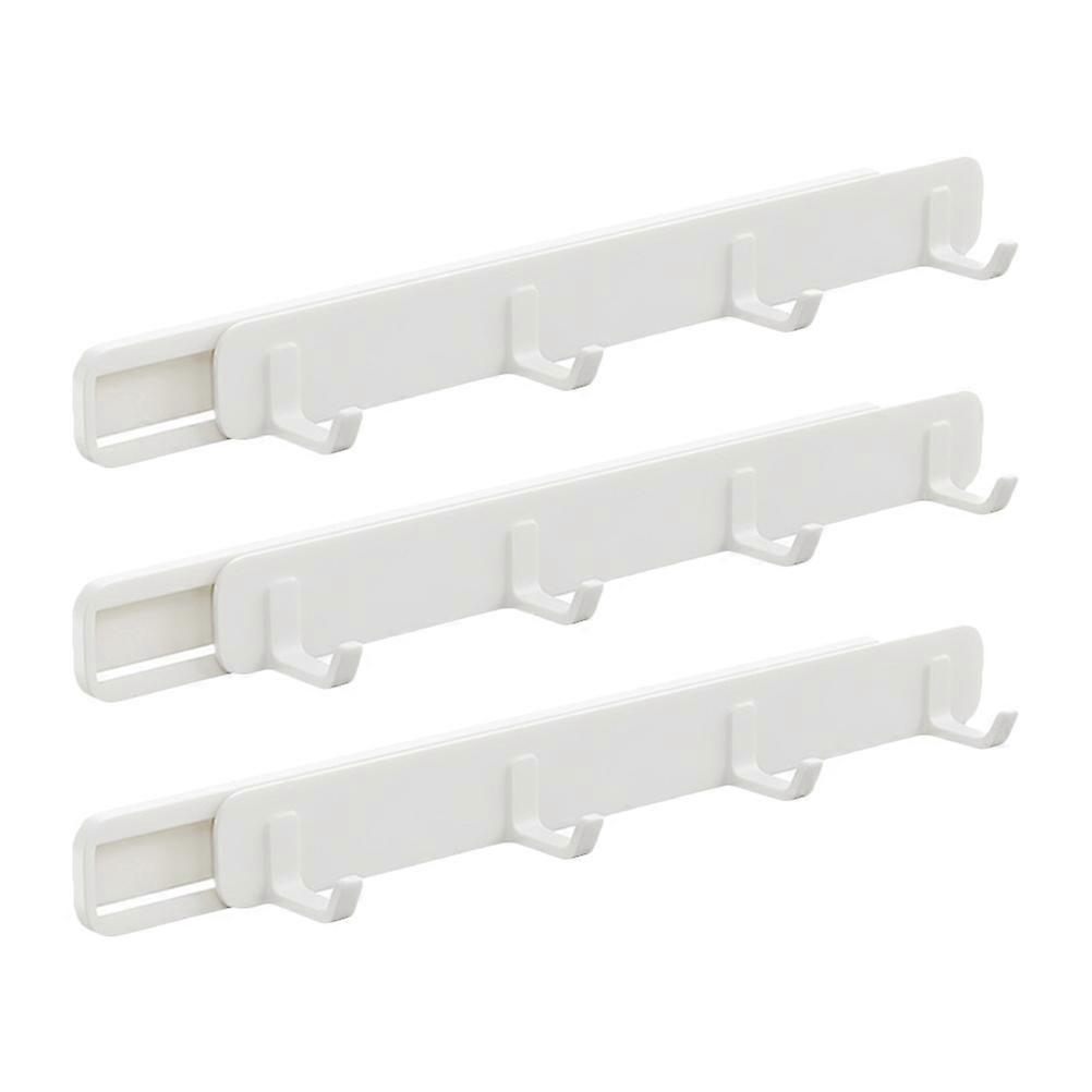 Sliding Coat Hook 3Pcs with Retractable Slide Rail for Kitchen Use