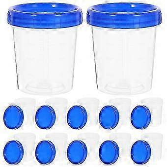 12pcs Measuring Cups Plastic Specimen Cups with Lid 120ml Sample Cups for Laboratory