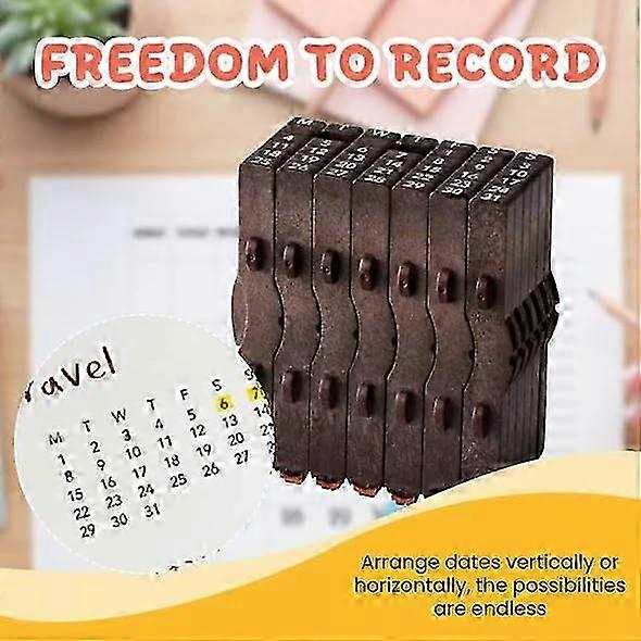 TimeBlocks Connected Calendar Stamp, Consolidated Numbers Stamp, Perpetual Calendar Stamp for Study & Planning