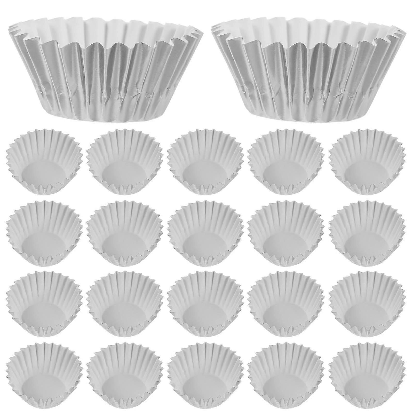 Cupcake Foil Liners Silver Mini Baking Cups for Baking 500Pcs Aluminum Cups