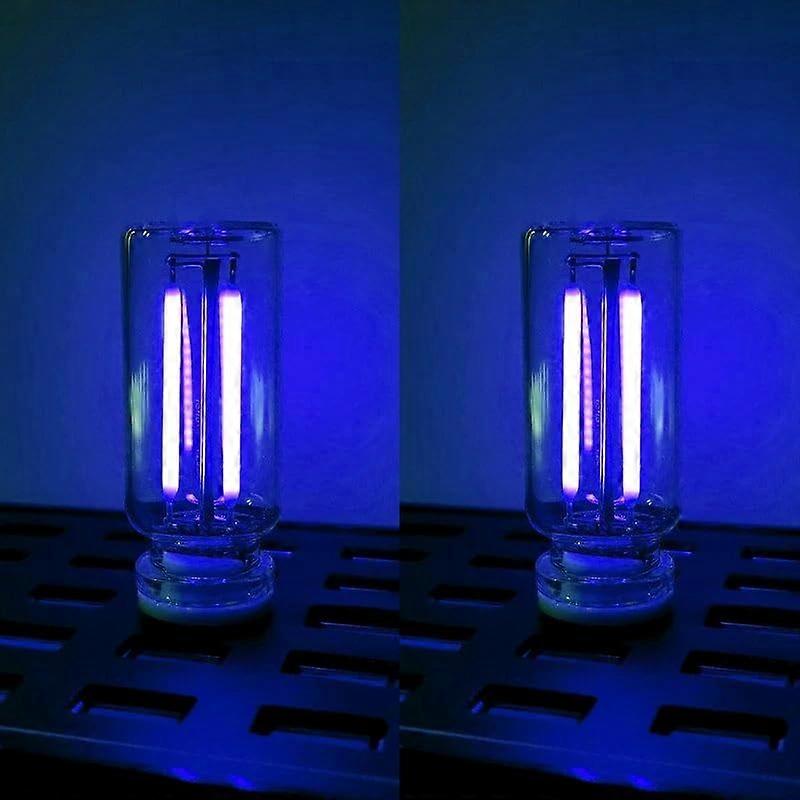 USB LED Night Light with Touch Control Brightness, Retro Glass Style, Multiple Color Options, Blue