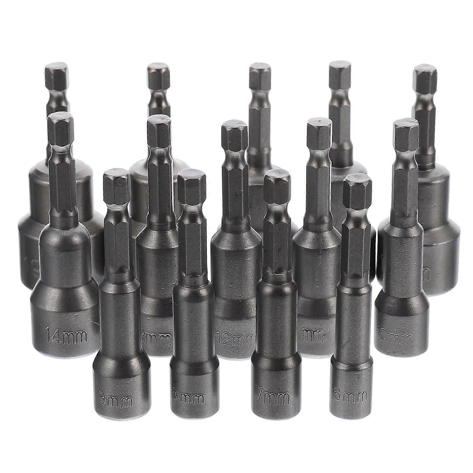 1 Set/14PCS Power Nut Driver Bit Steel Magnetic Hex Socket Wrench Drill Bit