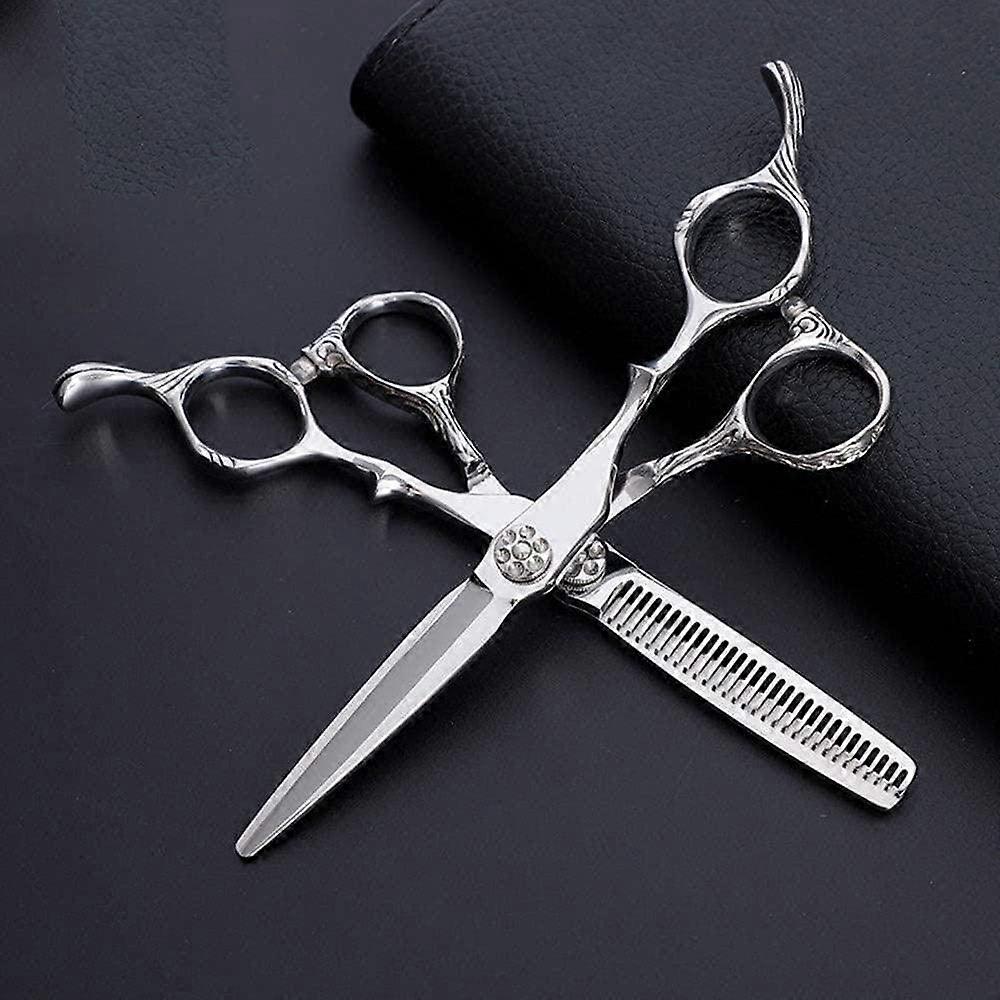 Professional Hairdressing Scissors Set 6 Inch Barber Shears with Ergonomic Handle and Sharp Blades