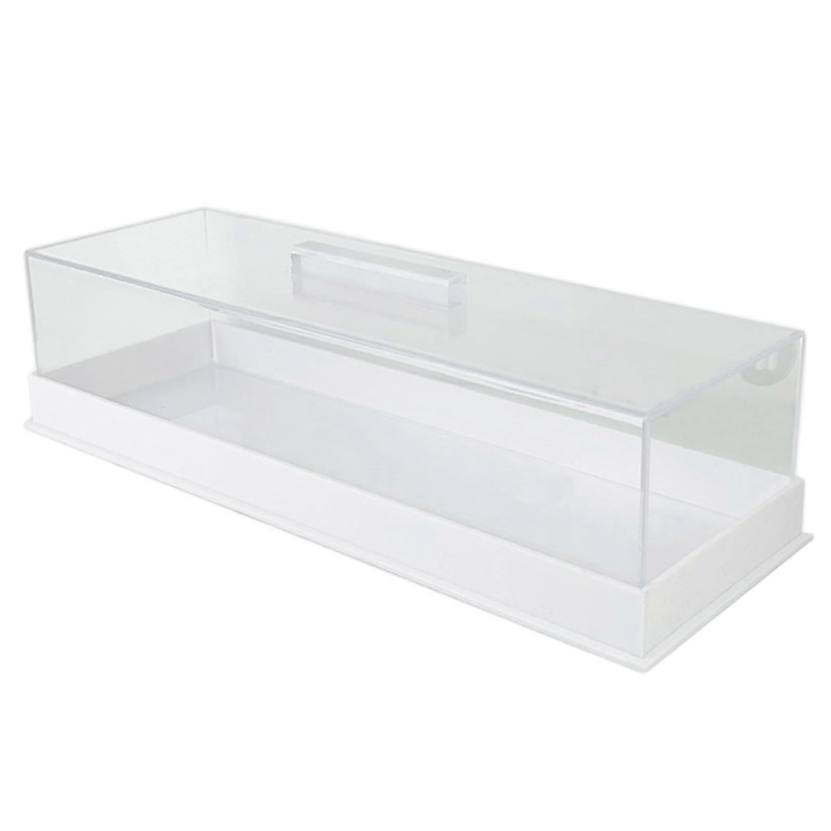 Acrylic Rectangle Cake Stand with Clear Lid and Handle, DustProof Dessert Display for Cupcakes