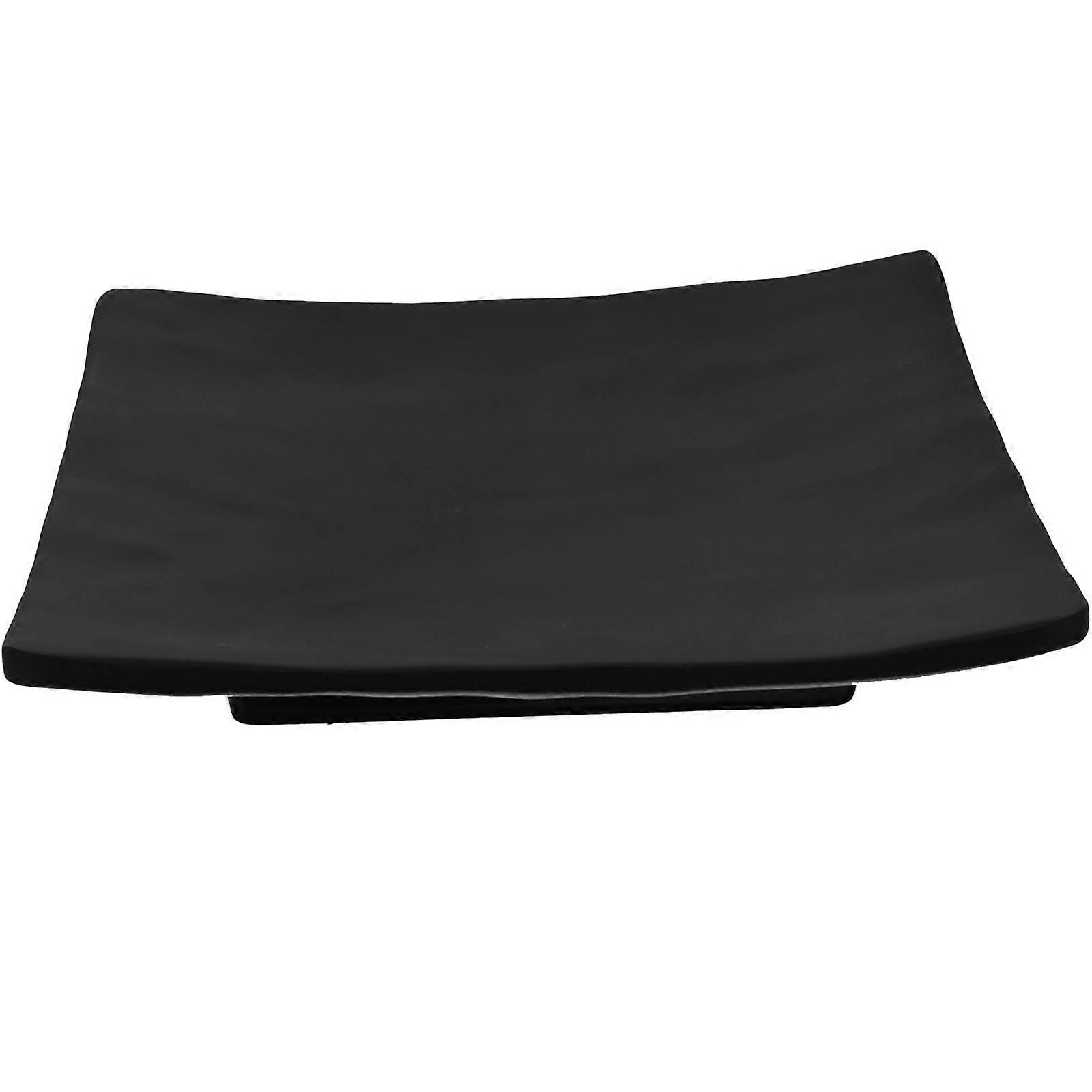 Elegant Matte Black Sushi Plate 8Inch Rectangular Japanese Serving Tray for Sashimi and Snacks