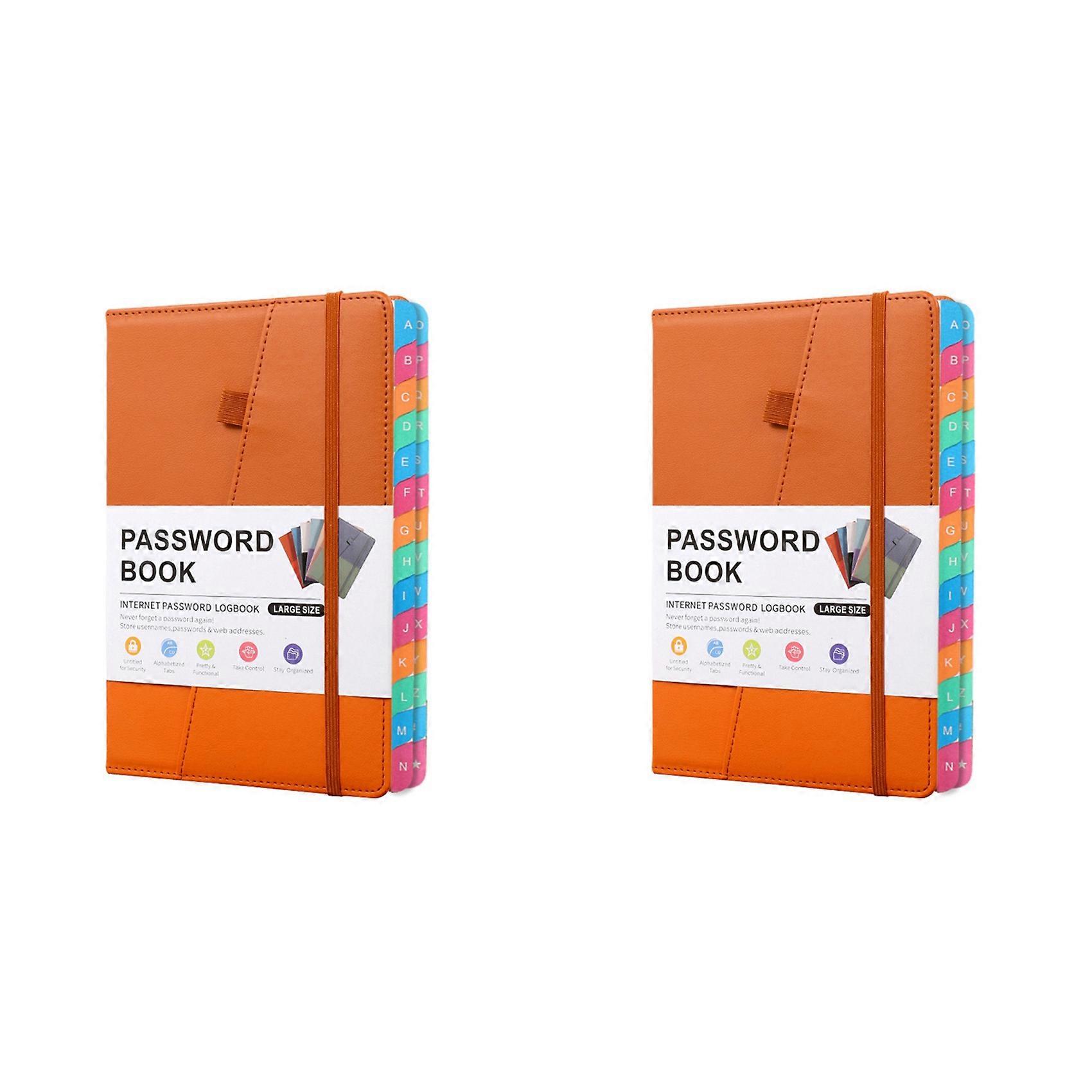 2X Password Keeper Book with Colorful Alphabetical Tabs and Two Bookmarks, for Seniors 8.4X5.9Inch, Internet Address A
