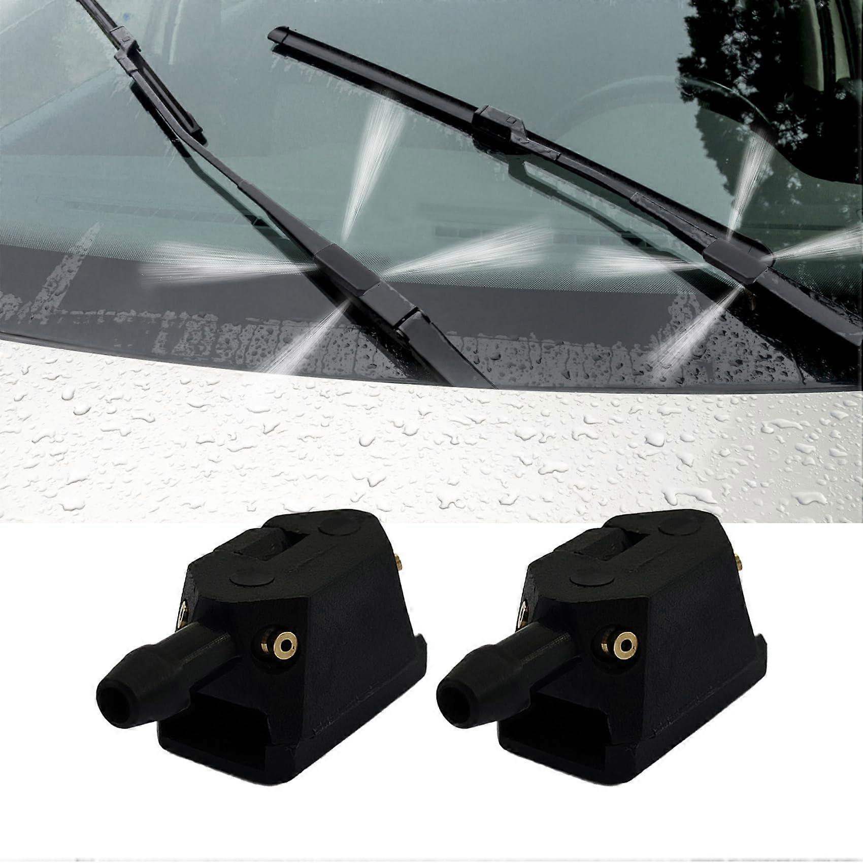 2PCS 4Hole Windshield Washer Nozzles Universal Car Wiper Arm Spray Jets for Front Replacement