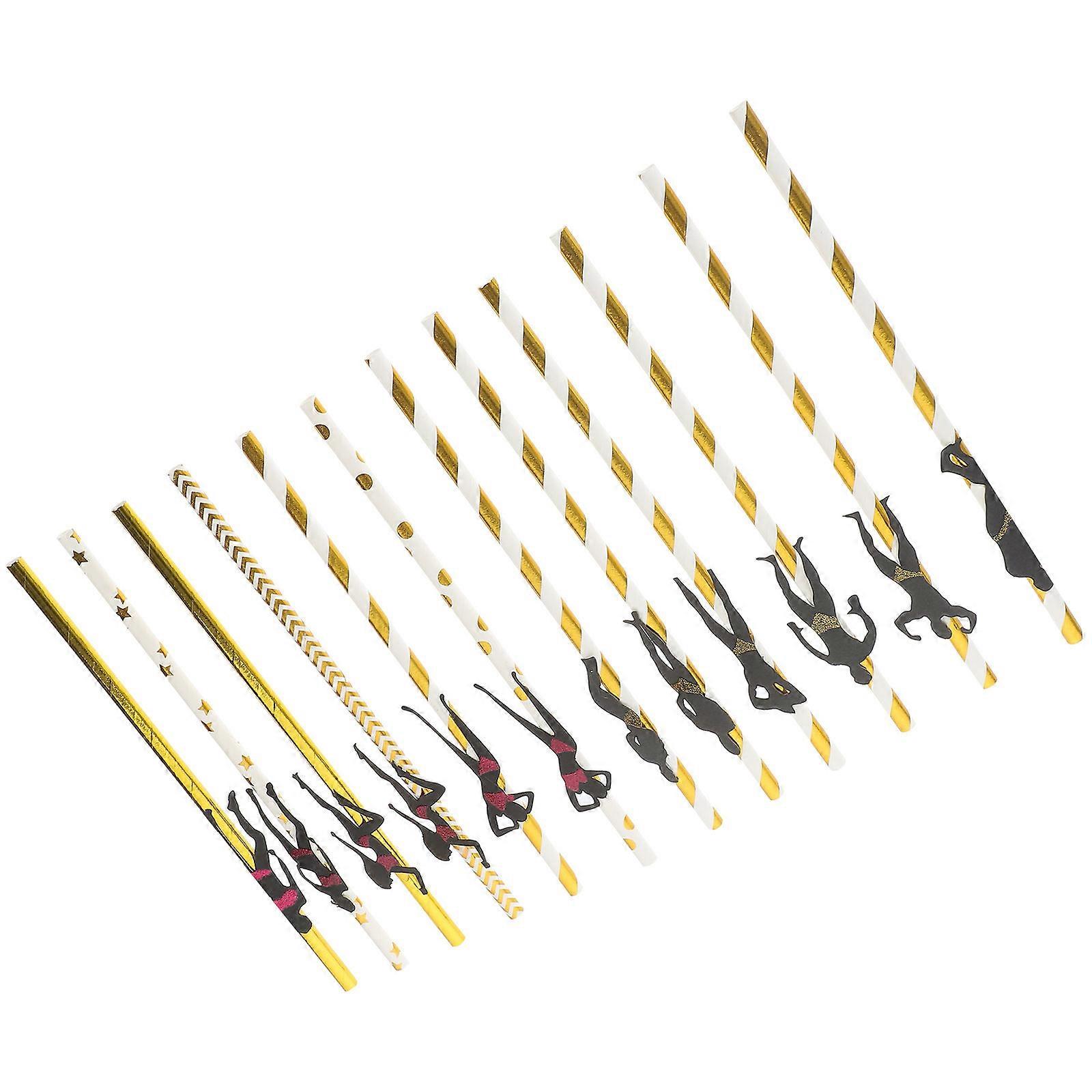 12Pcs Dancing Straws for Party Use Decorative Straws