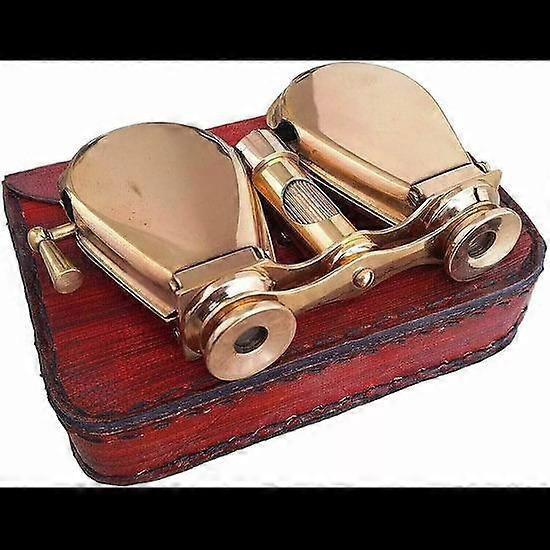 Vintage Folding Binoculars/Opera Glasses/Spyglass with Leather Case
