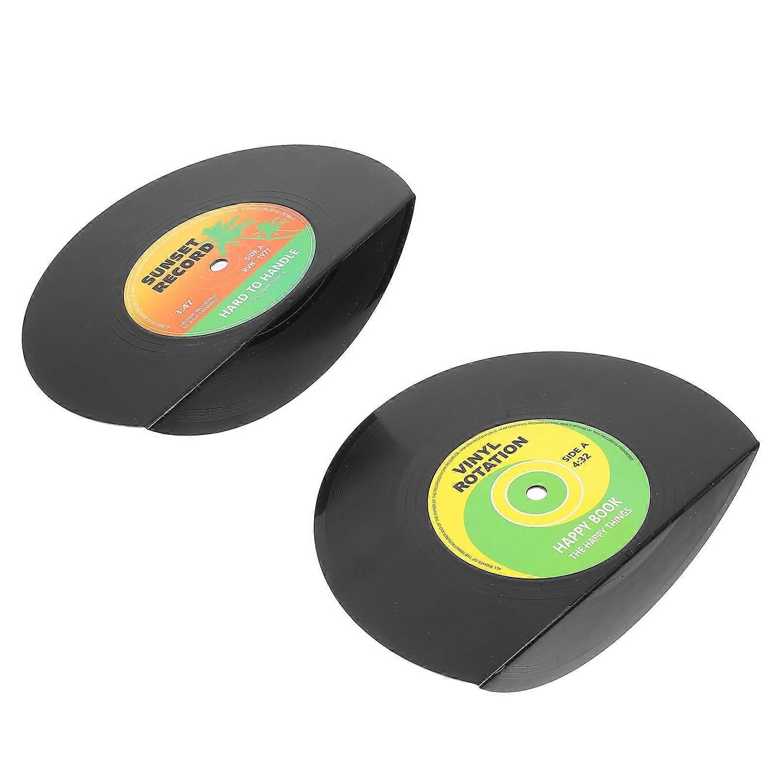 Vinyl Shaped Bookends for Study Room Book Organization 1Set