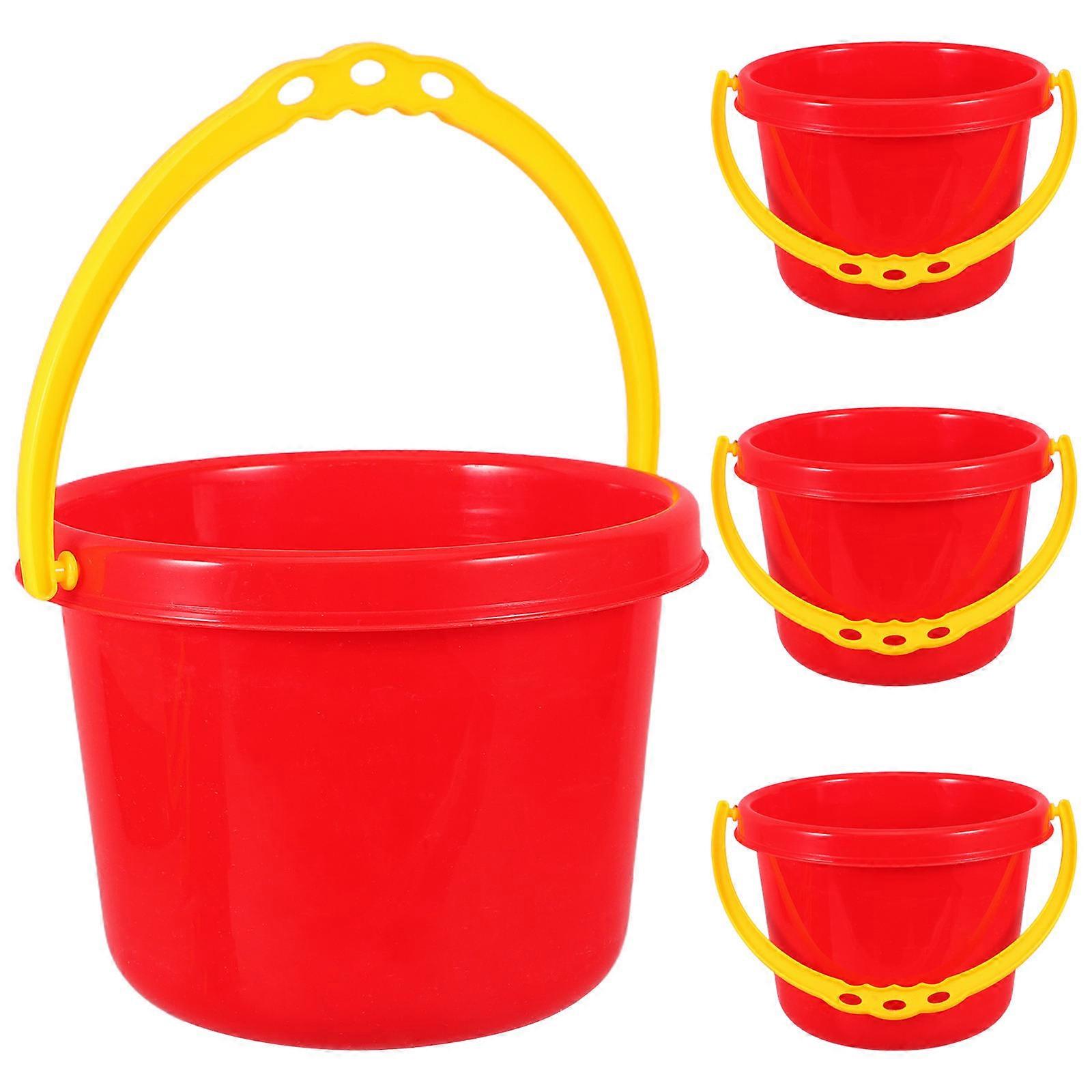 Sand Tools Plastic Beach Pails for Kids Playing 4Pcs Assorted