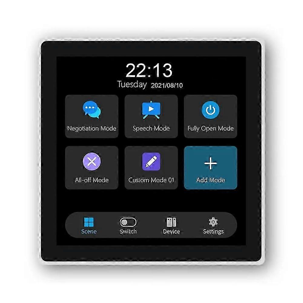 Tuya T3E Panel Switch Touch Screen Panel EU Smart Control Panel Switch Zigbee Smart Home Wall Push Light Switch,White 26-27s