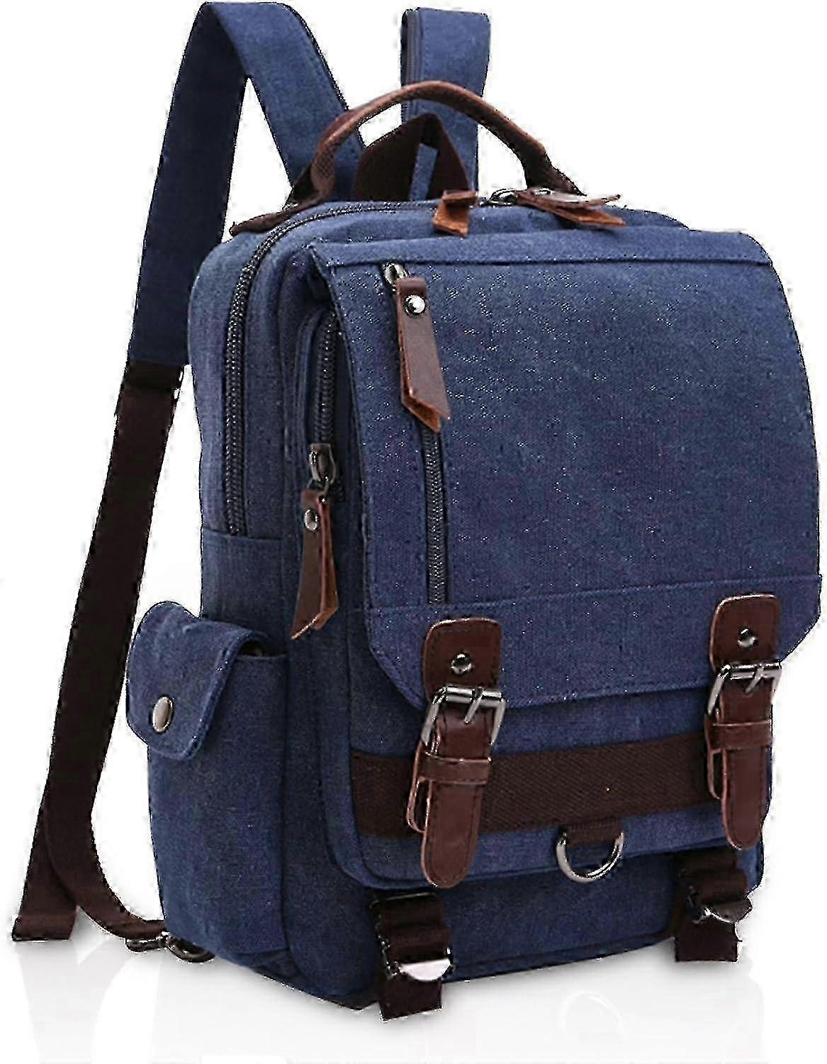 2025 Breathable Canvas Backpack For Men,dark Blue B