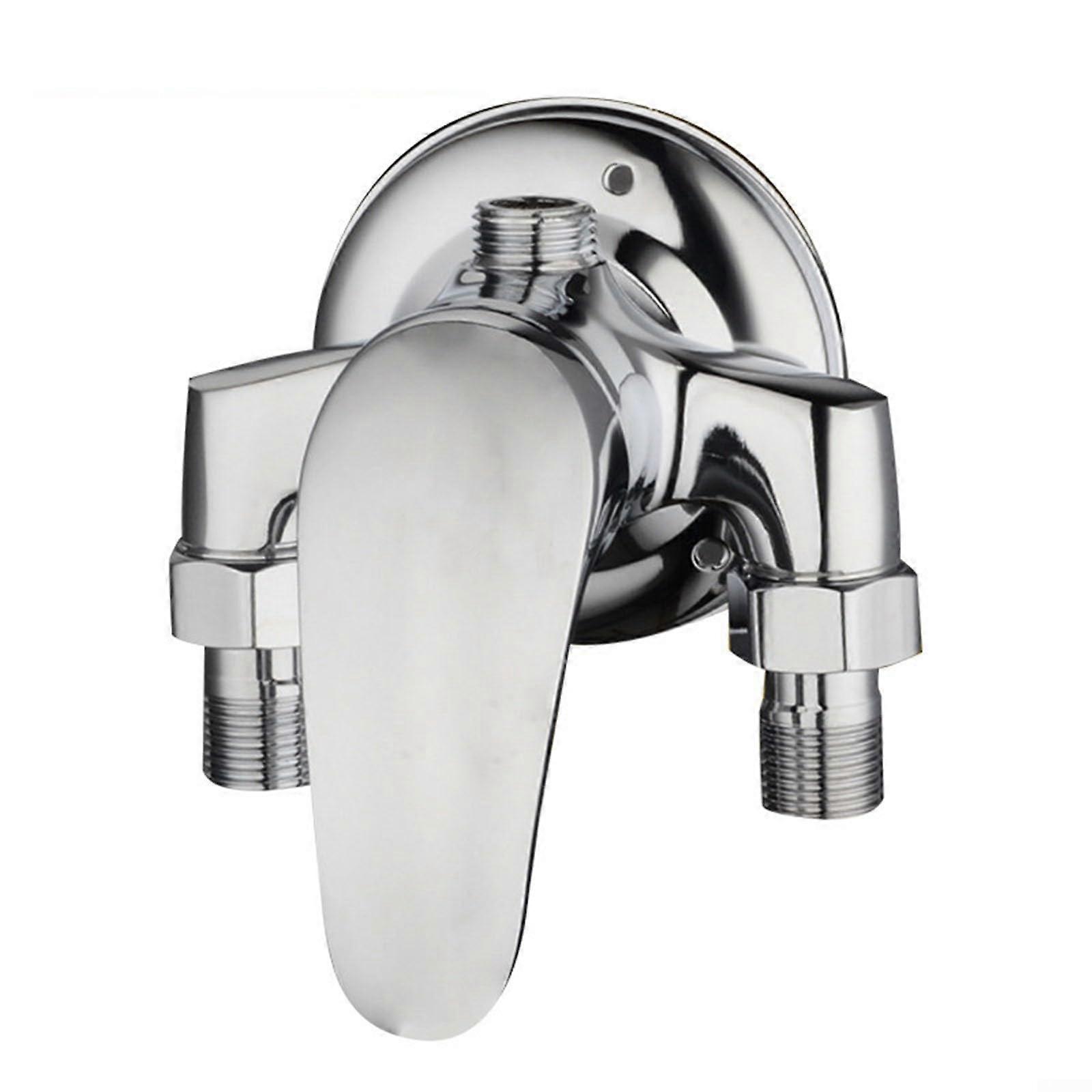 Durable Thick Handle Bath Shower Mixer Taps with Chrome Finish and Universal Hose Compatibility