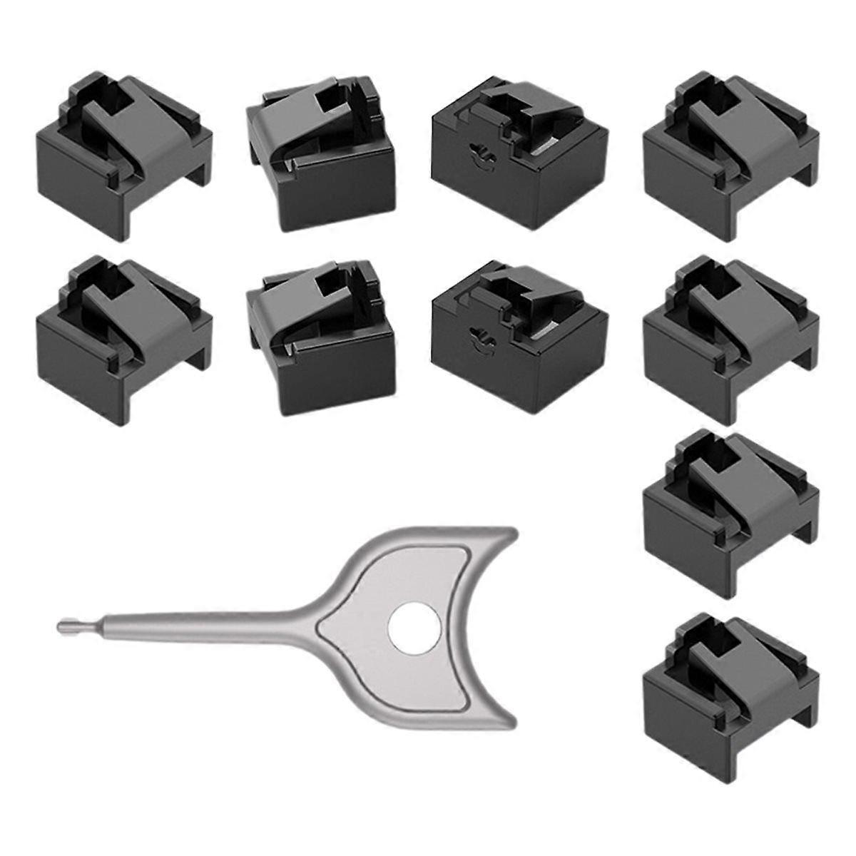 10PCS RJ45 Inserts Lock with Key Dust-Proof Network Plug Enhances Data Security Protection for Switch, Router Black