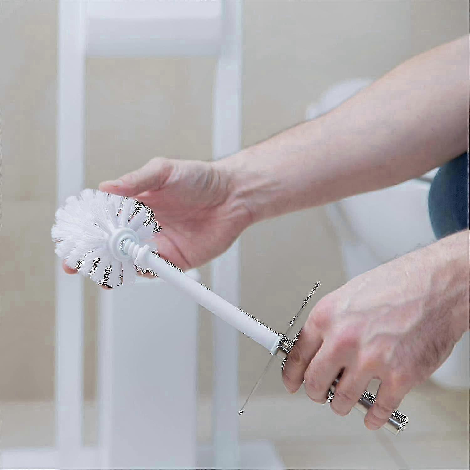 6pcs White Toilet Brush Replacement Heads, 8cm Diameter