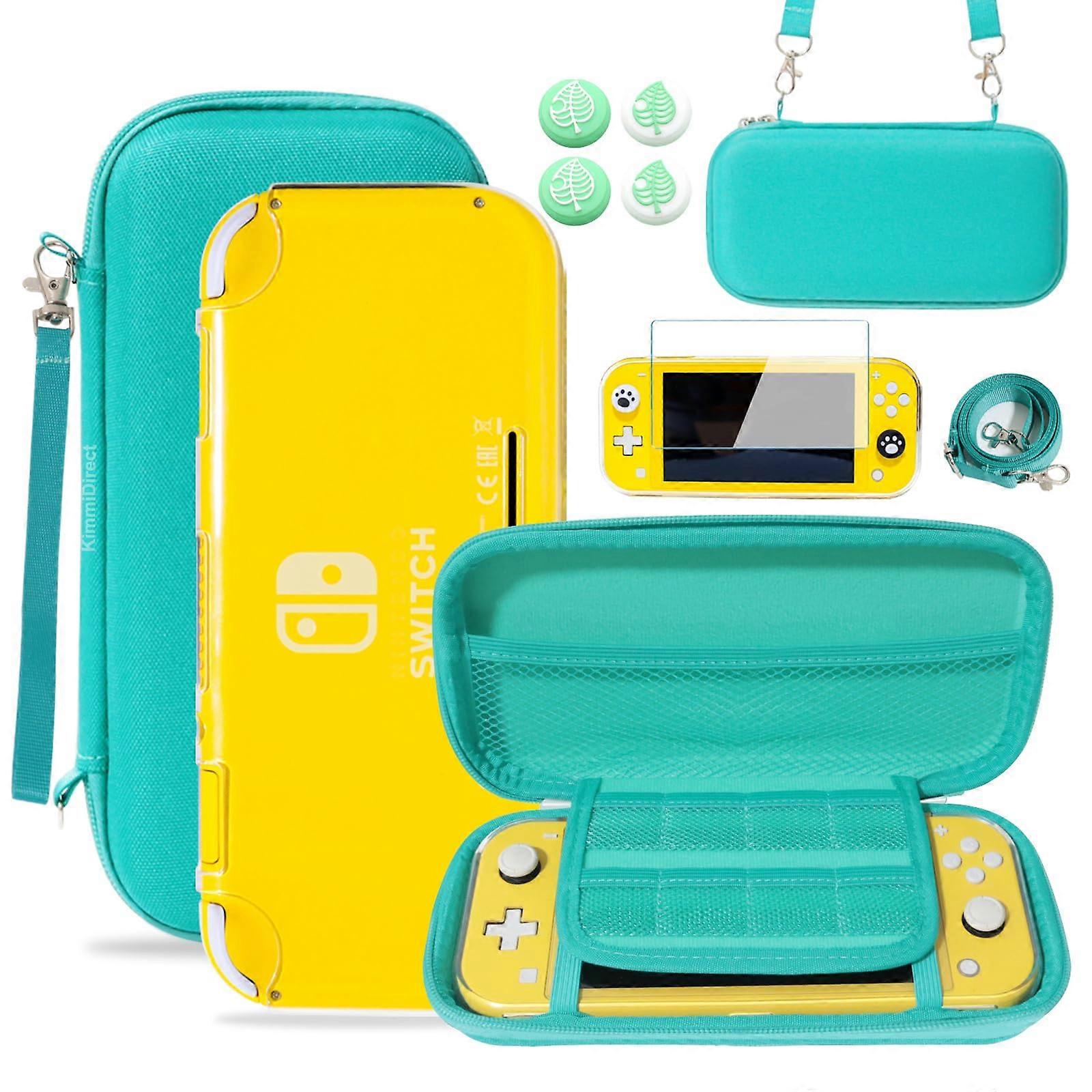 Case Kit for Nintendo Switch Lite with Hard EVA Protection, Screen Protector, Game Slots, Turquoise