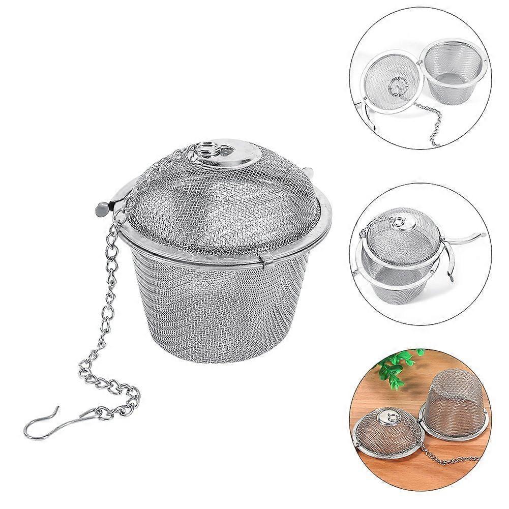 Stainless Steel Tea Infuser with Chain, Loose Leaf Tea Strainer with Secure Clamp Closure 6.5cm
