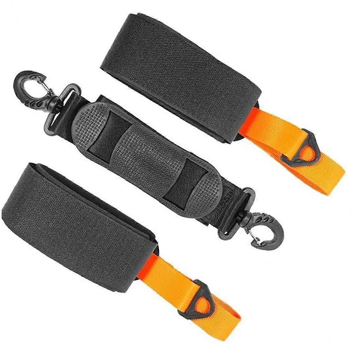 Adjustable Ski Carry Strap with Pole Loops, Durable Nylon Shoulder Carrier for Skiing Equipment