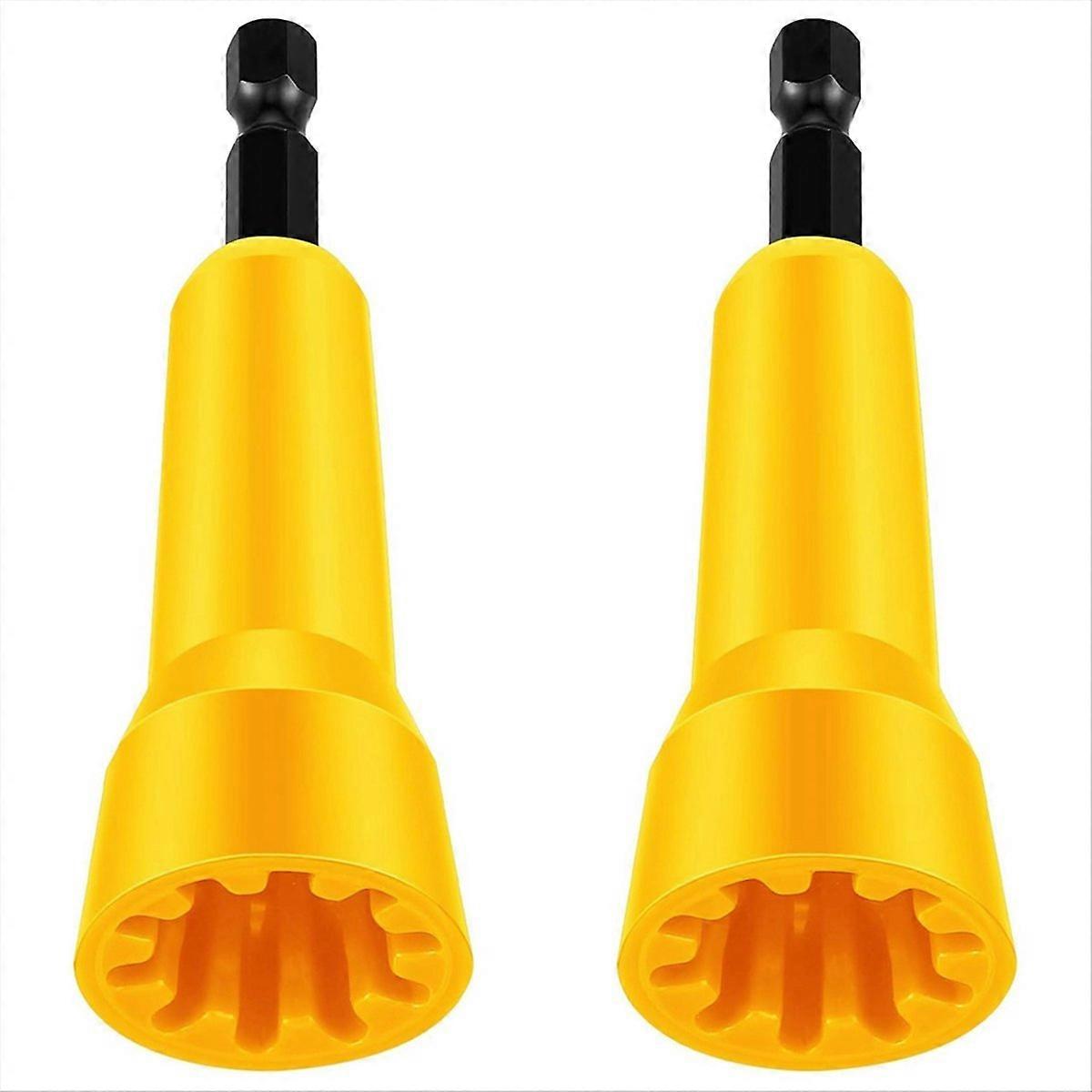 2Pc Wire Twisting Tool Wire Twister Tool Drill Wire Stripper -Yellow