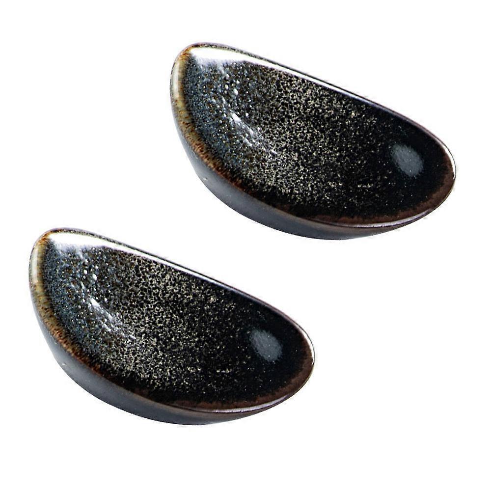 Black Ceramic Chopsticks Rests for Table Decor 2Pcs Chopsticks Holders Set