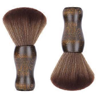 Brosse de coupe de cheveux à manche en bois, outil de nettoyage des cheveux transparent pour salon de coiffure