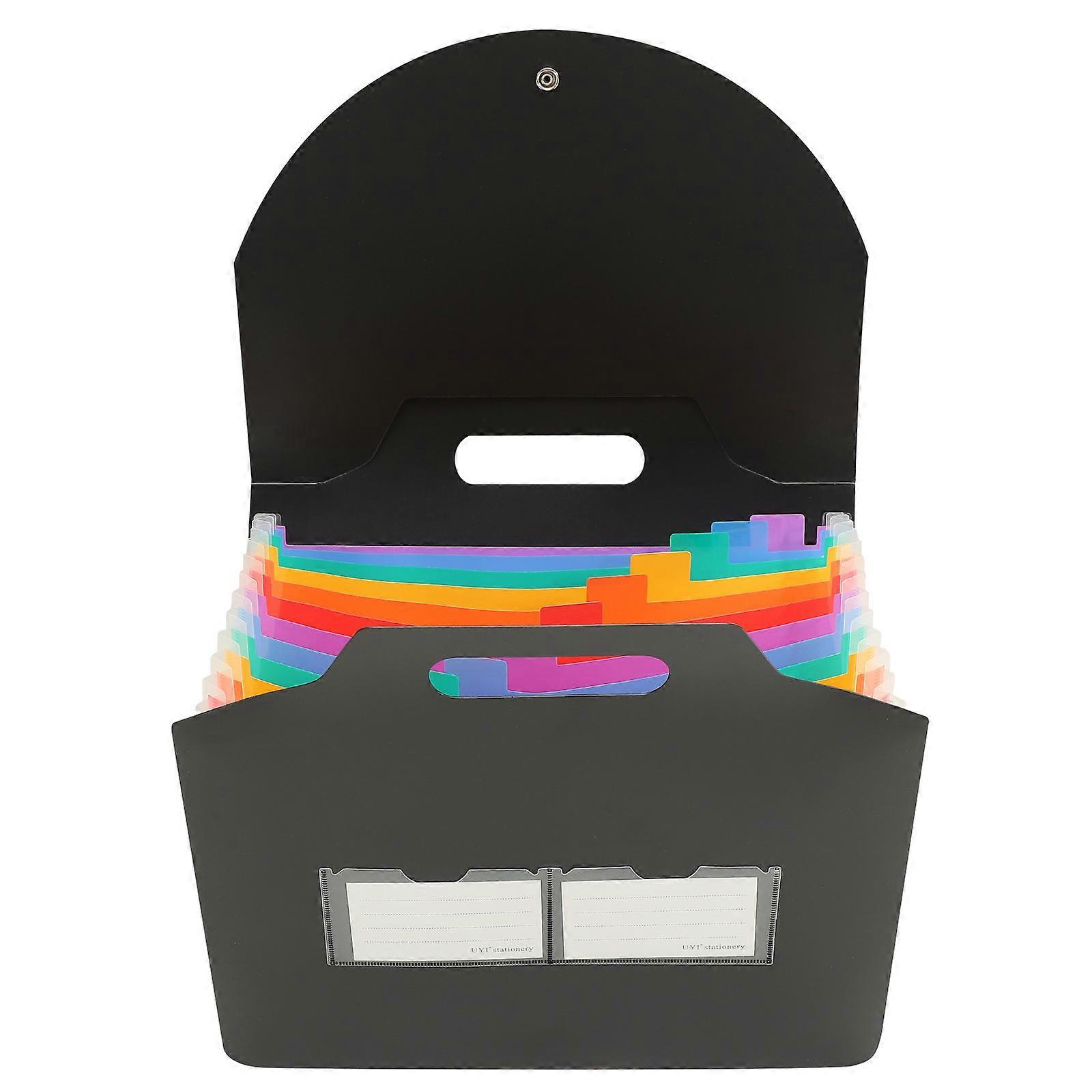 File Folder Organizer for Large Capacity Storage 3Pcs Black Plastic