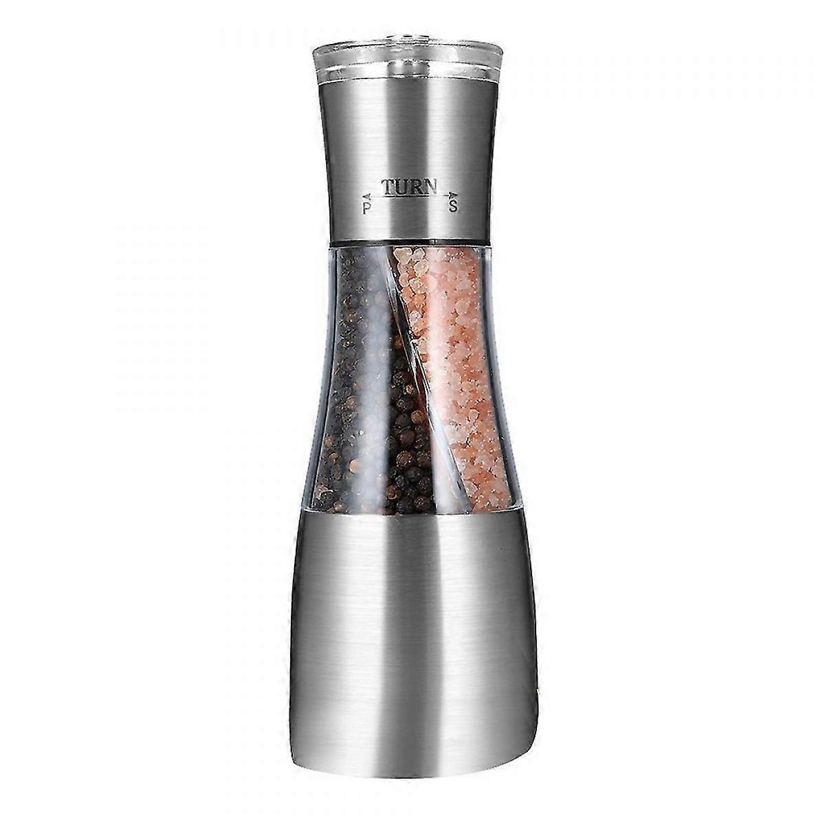 2-in-1 Pepper and Salt Grinder Set, Adjustable Ceramic Mill