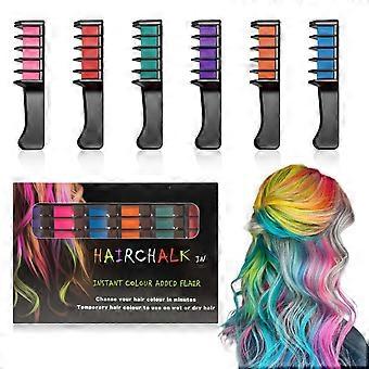 12 Colors Washable Hair Chalk Combs Temporary Hair Color for Kids and Adults Party Hairstyle