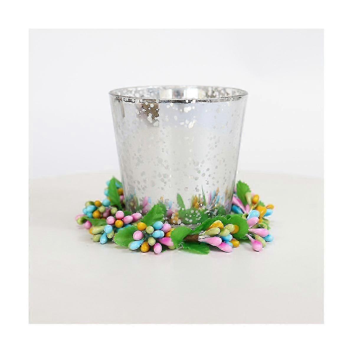3pcs Easter Wreath with Colorful Eggs & Flowers, Easter Door Decor & Gift