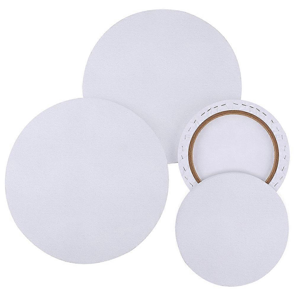 4 Pack Round Pre-Stretched Canvas Primed Professional Stretched Boards
