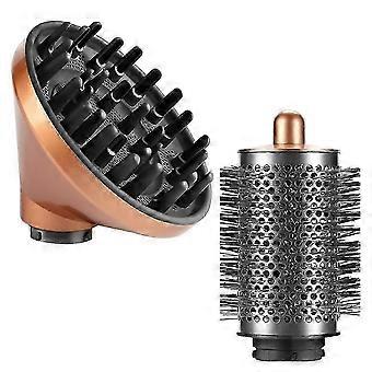Airwrap Diffuser & Large Round Volumizing Brush Attachment for HS05 HS01 - Perfect Hair Styling Tool