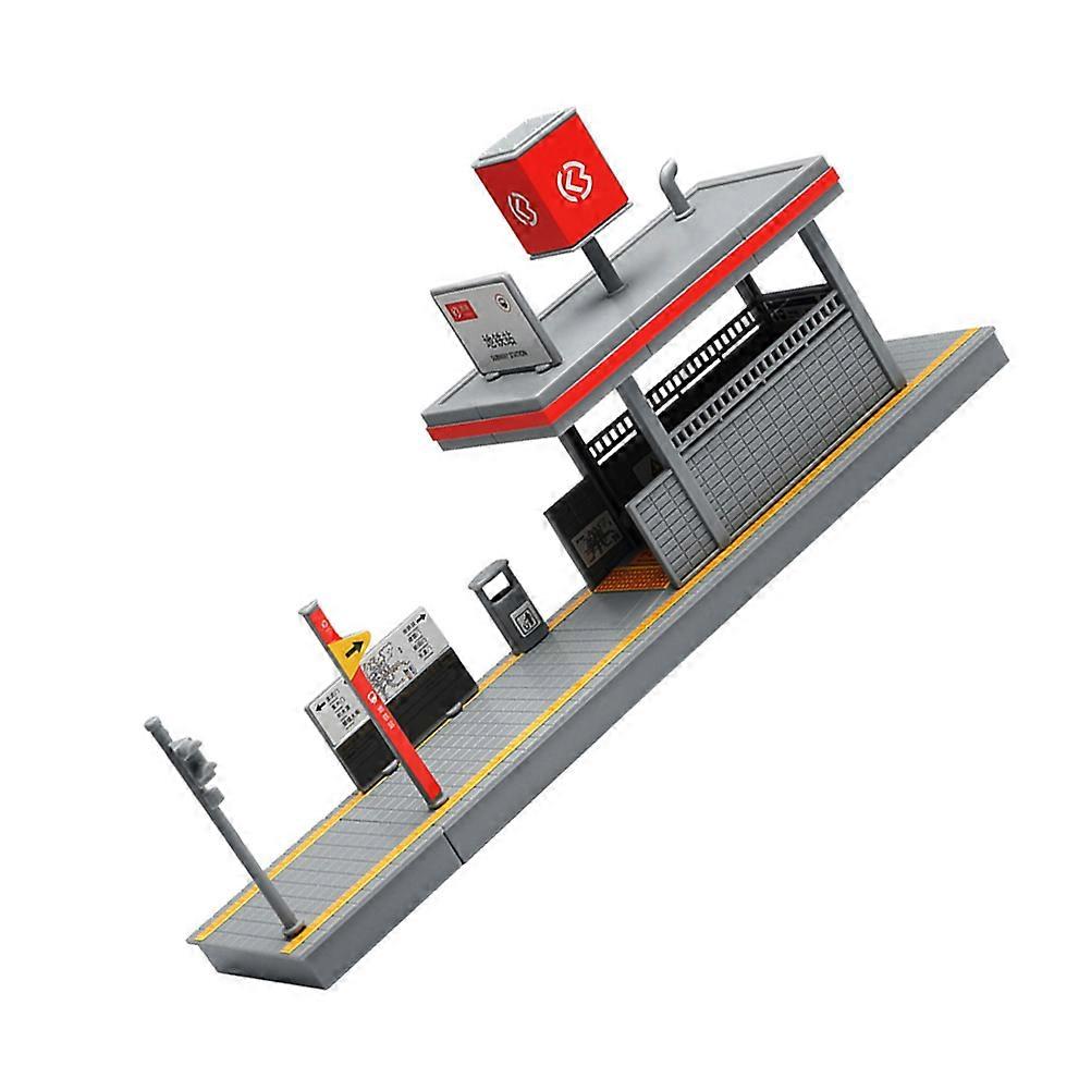 Toy Subway Platform Model for Kids Simulation Grey Plastic Accessory