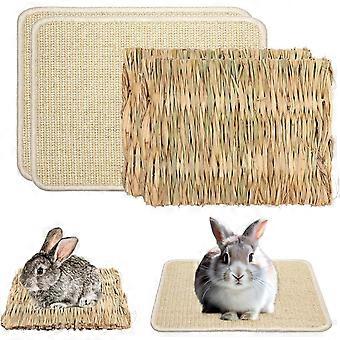 4 st klösmattor för kaniner, klösmattor i naturlig sisal för kaniner, klösmatta i naturlig sisal för katt och kaniner, naturlig hövävd bäddmatta för kaniner