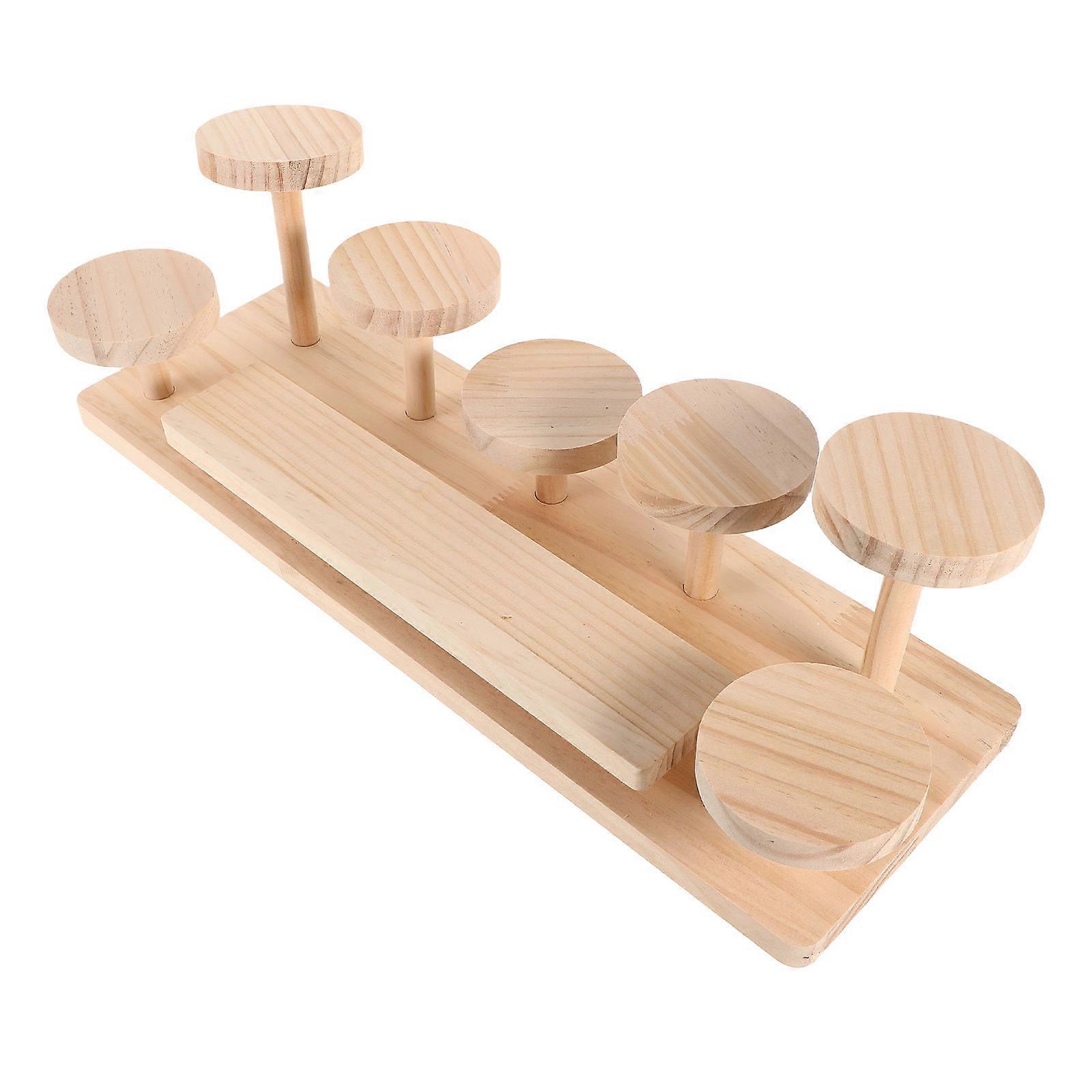 Wood Perfume Stand Organizer for 2Pcs Multi-Function Display Rack
