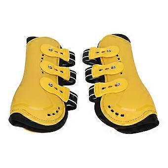 2Pcs Horse Tendon Boots Open Front Adjustable Breathable Horse Front Tendon Boots for Training Jumping Riding Yellow M intelligence