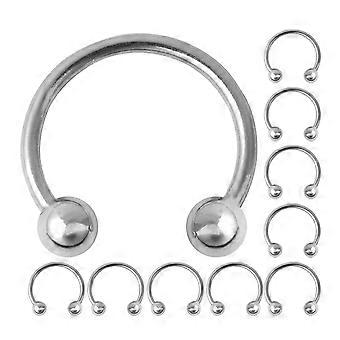 Metal Alloy Horseshoe Hoop Rings for Cap Use 10Pcs Silver Fashion