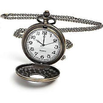 Reloj de bolsillo de cuarzo vintage Números romanos para hombre Snapback Classic